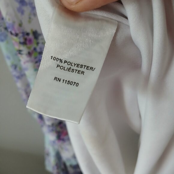 Nina Leonard Size 12 Sleeveless Midi Layered Ruffle Hem Dress Floral Blue Pink - Picture 10 of 16